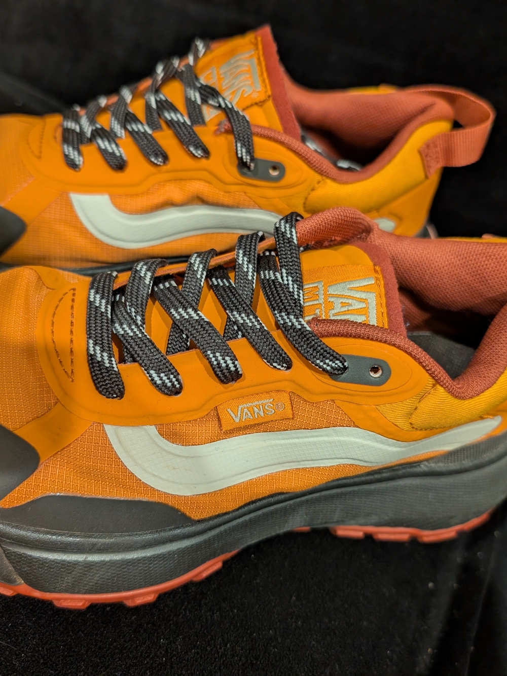 Vans Orange and White Men's Low-Top Sneakers